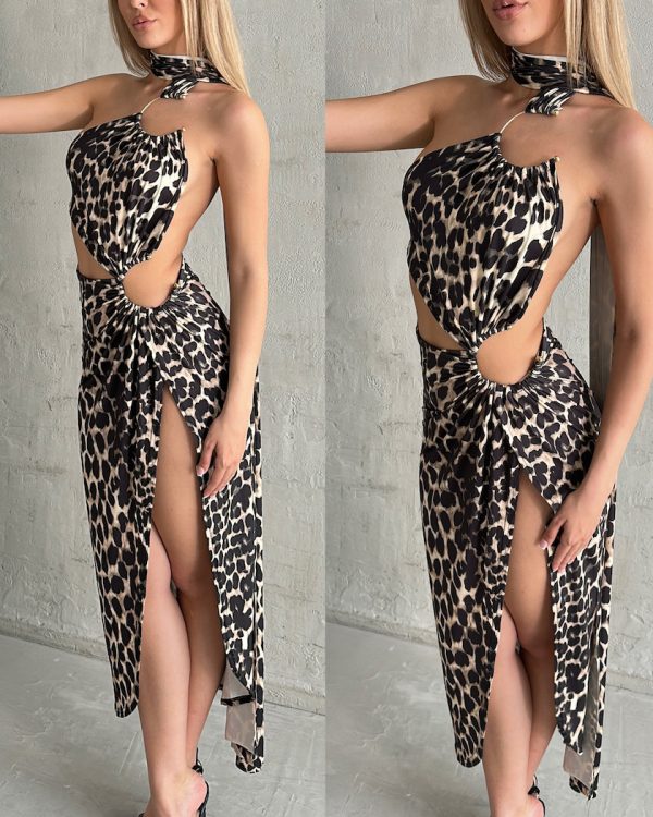 The Niovia Maxi Dress Leopard SS25